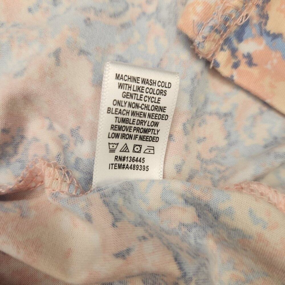 Muk Luks pink blue floral short robe - Size L - Picture 7 of 7